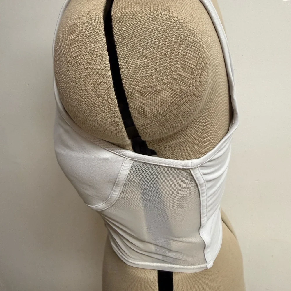 ALO Yoga White Cropped Tank with Mesh Panel